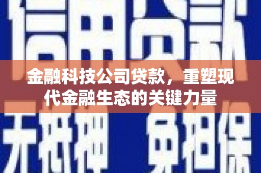 同安金融科技公司贷款，重塑现代金融生态的关键力量