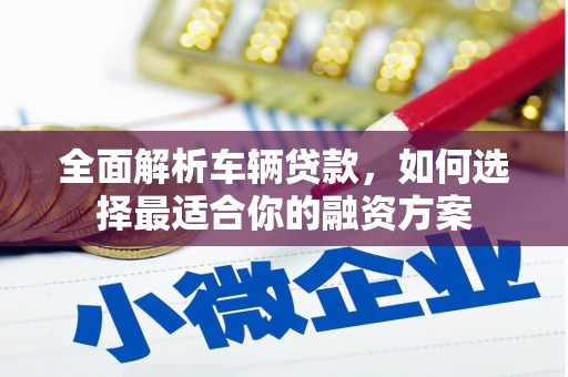 同安全面解析车辆贷款，如何选择最适合你的融资方案